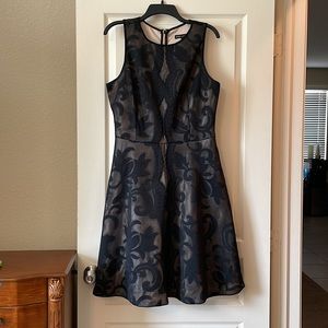 STUNNING Black & Nude Fit & Flare Cocktail Dress